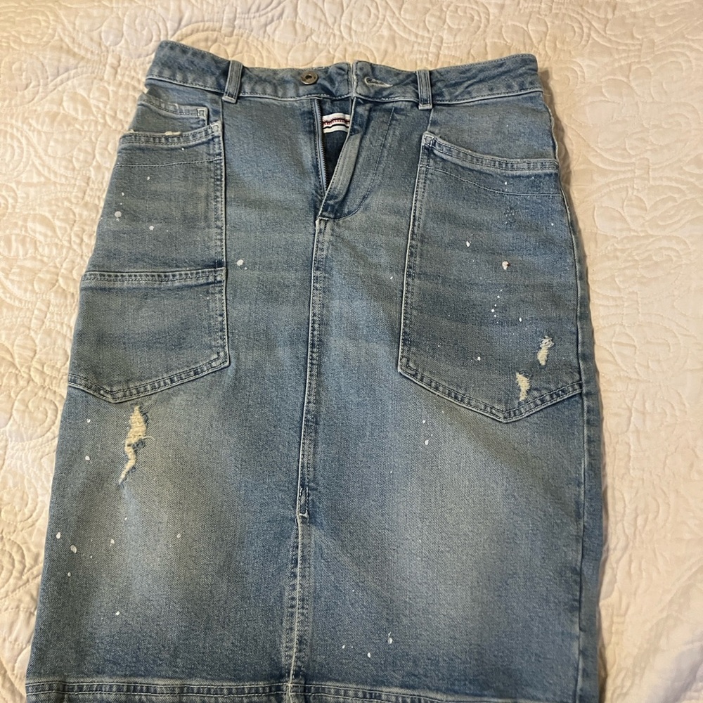 Pilcro and the Letterpress Light Blue Denim Skirt